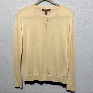 MaxMara Studio Silk Wool Blend Long Sleeve Lightweight Sweater Cardigan